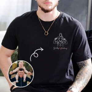 Alternative view of Personalized Outline Portrait Daddy T-Shirt