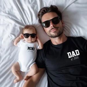 The “Dad & Mini” Matching Father’s Day Shirt & Romper Set