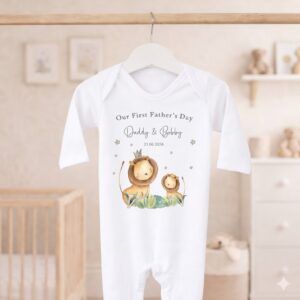 Alternative view of The “Little King & Cub” Personalized First Father’s Day Romper