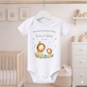 The “Little King & Cub” Personalized First Father’s Day Romper