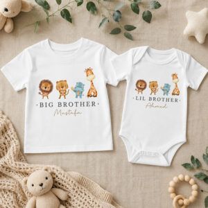 Big Brother Lil Brother Safari Animal T-Shirt & Romper Deal