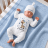Custom Name Giraffe Full Body Romper white