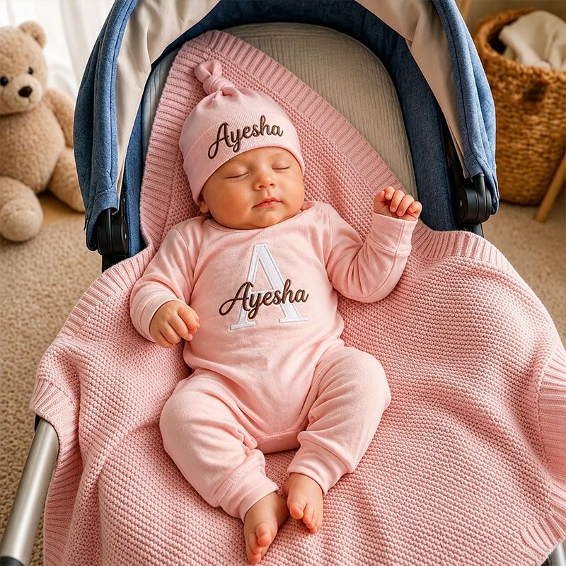 Custom Name Initial Full Body Romper - Image 2
