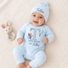 Sky Adventure Name Initial Full Body Romper blue