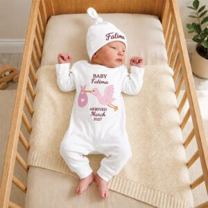 Alternative view of Custom Name Baby Girl Arrival Newborn Set