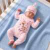 Custom Name Giraffe Full Body Romper for Baby Girl
