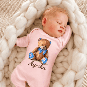 Custom Name Teddy Bear Full Body Romper