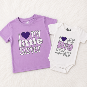 Matching Sisters Love T-Shirt & Romper Set
