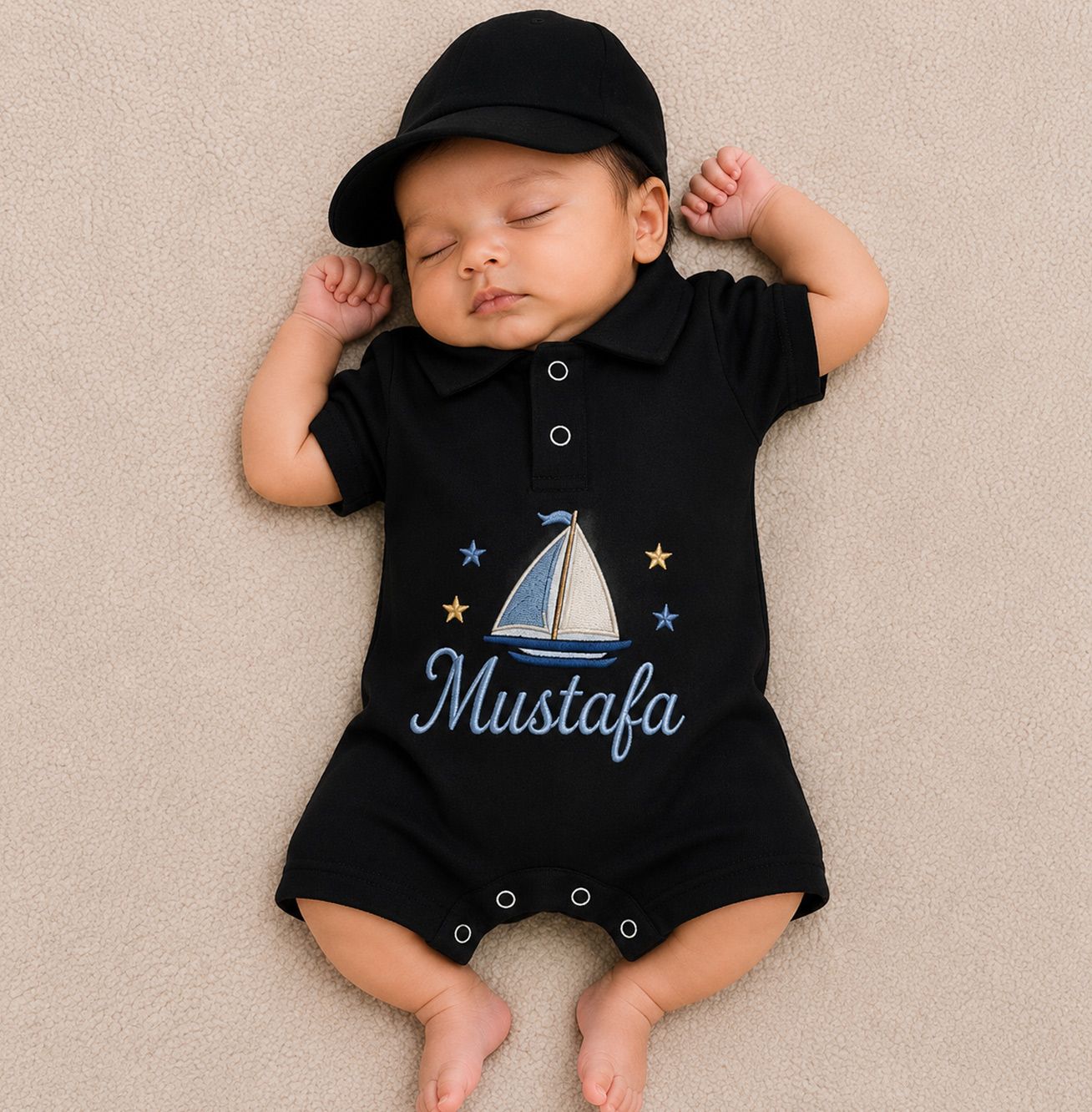 Personalized Sailboat Polo Romper