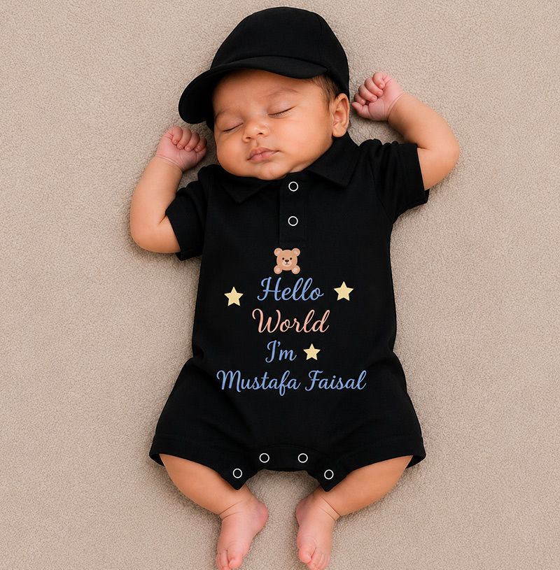 Welcome First Day Hello Word Polo Romper
