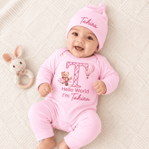 Sky Adventure Name Initial Full Body Romper - Image 2