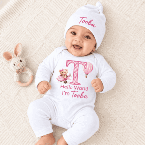 Sky Adventure Name Initial Full Body Romper - Image 4