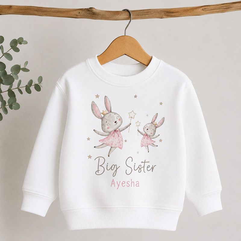 Personalized Bunny Big Sister Sweatshirt