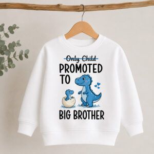 Only Child Promoted to Big Brother / Big Sister Dinosaur Sweatshirt - Image 2