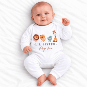 Alternative view of Personalized Safari Animal Big Brother Romper