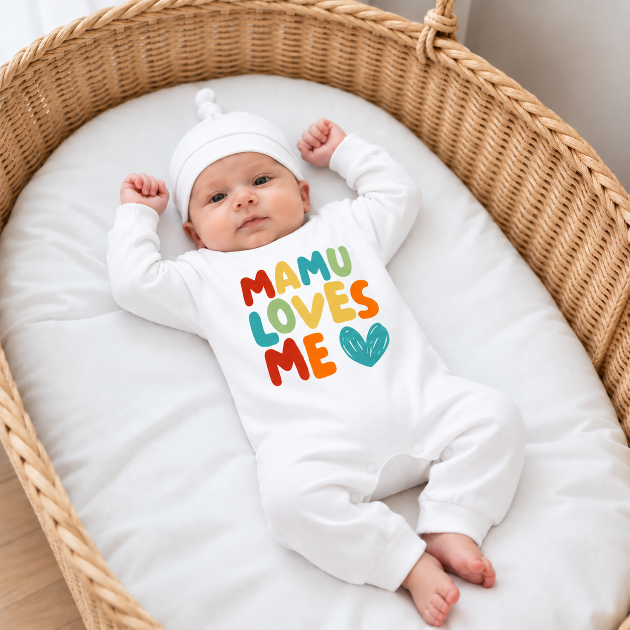 Loves Me Full Body Romper and Cap - Image 3