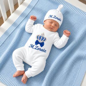 Personalized Royal Crown Printed Romper