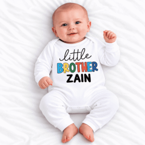 Alternative view of Personalized Little Brother & Little Sister Colorful Print Romper