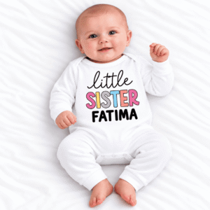 Personalized Little Brother & Little Sister Colorful Print Romper